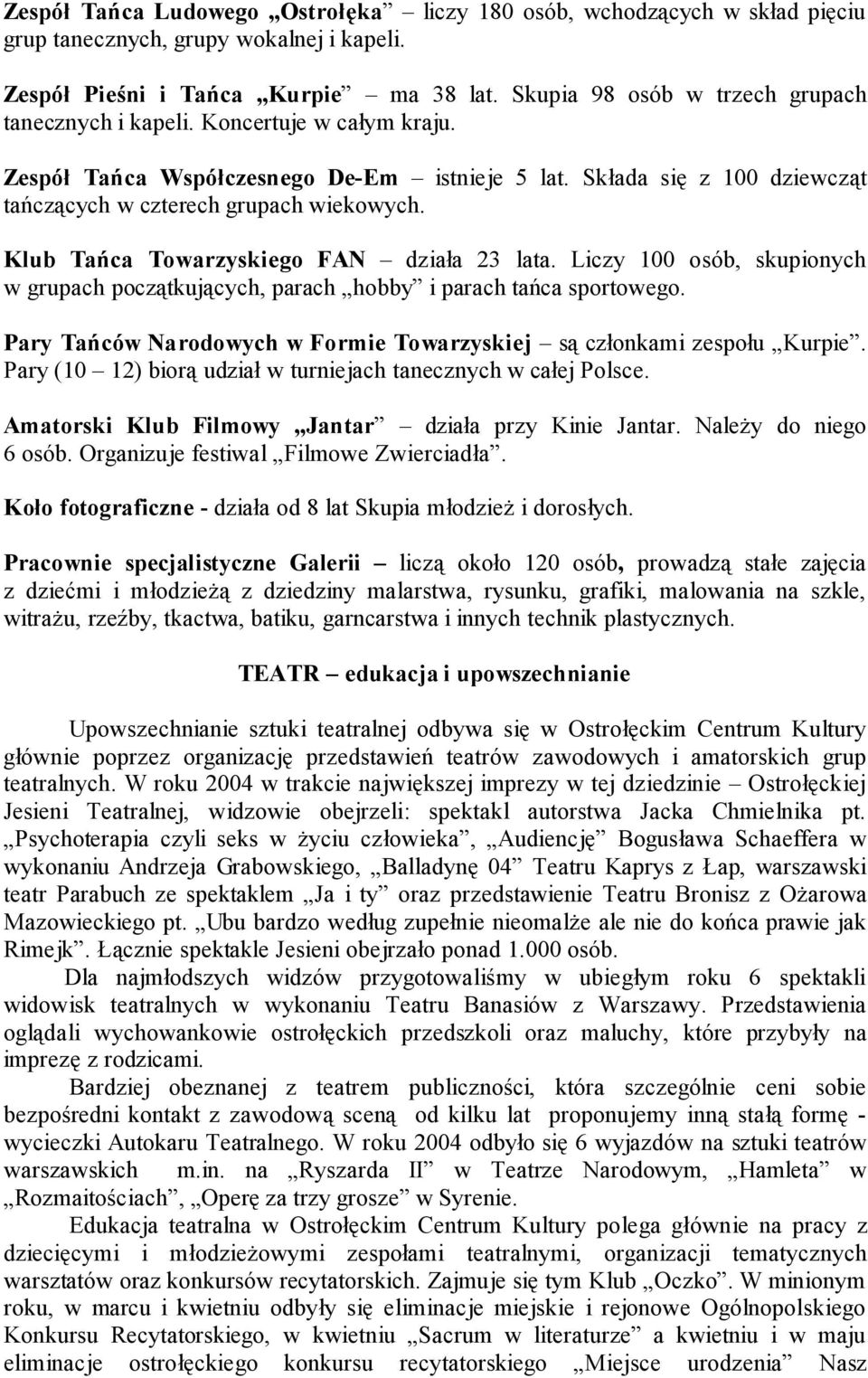 Klub Tańca Towarzyskiego FAN działa 23 lata. Liczy 100 osób, skupionych w grupach początkujących, parach hobby i parach tańca sportowego.