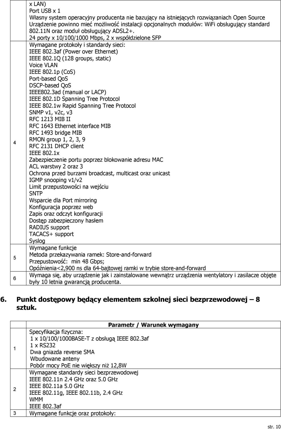 Q (28 groups, static) Voice VLAN IEEE 802.p (CoS) Port-based QoS DSCP-based QoS IEEE802.3ad (manual or LACP) IEEE 802.D Spanning Tree Protocol IEEE 802.