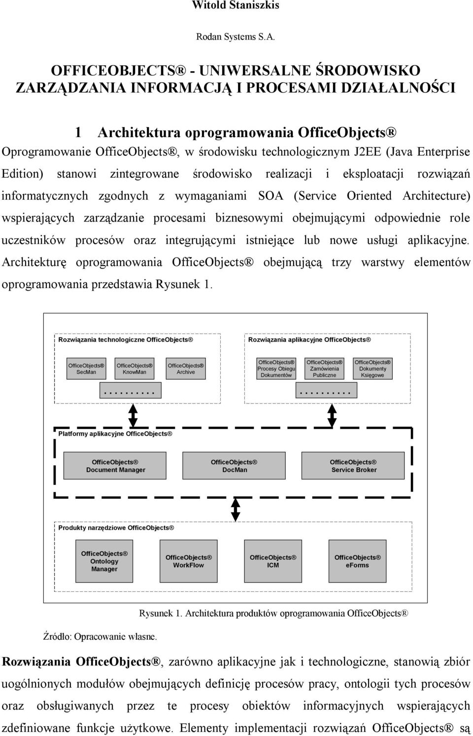 stanowi zintegrowane środowisko realizacji i eksploatacji rozwiązań informatycznych zgodnych z wymaganiami SOA (Service Oriented Architecture) wspierających zarządzanie procesami biznesowymi