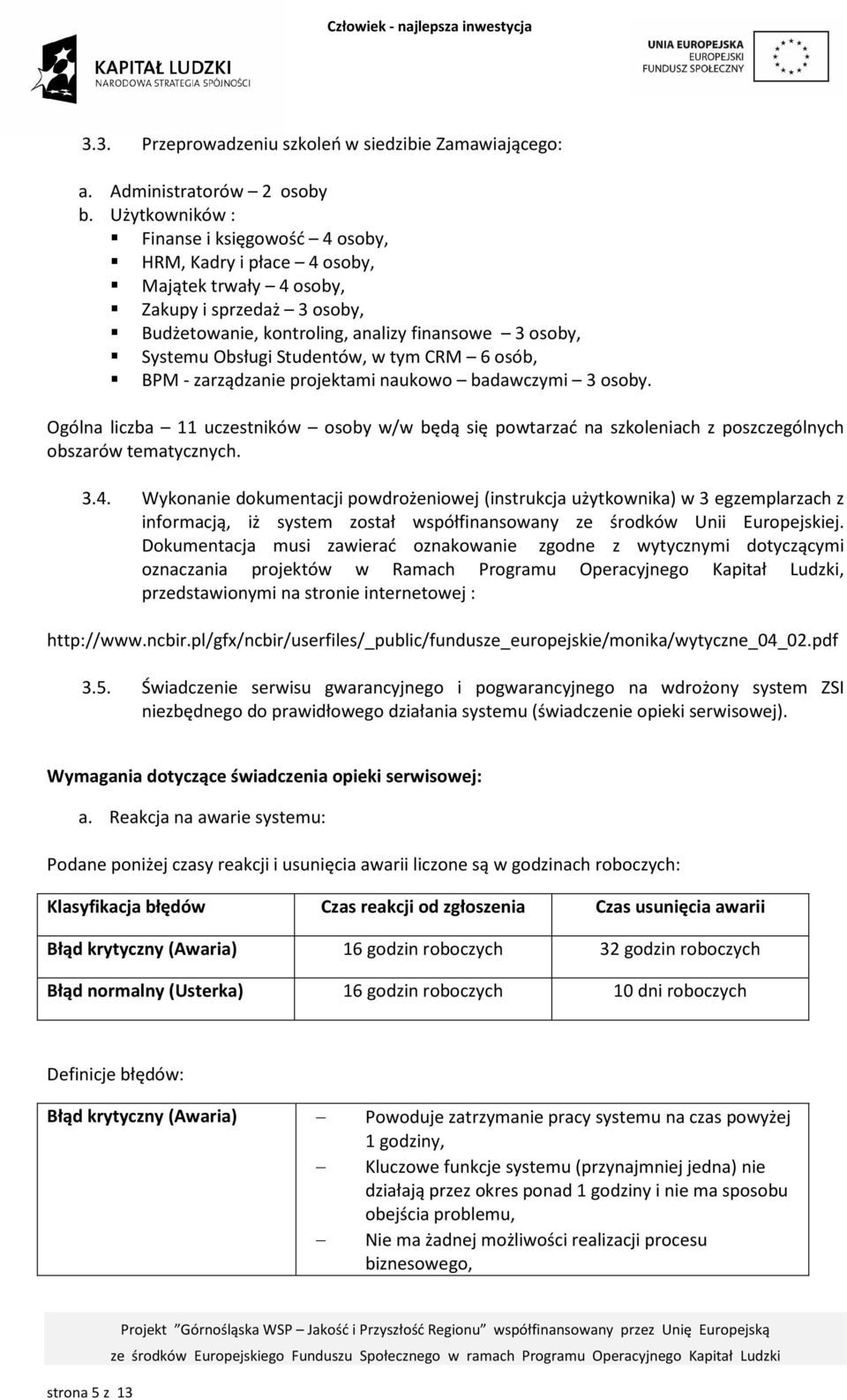 Studentów, w tym CRM 6 osób, BPM - zarządzanie projektami naukowo badawczymi 3 osoby. Ogólna liczba 11 uczestników osoby w/w będą się powtarzać na szkoleniach z poszczególnych obszarów tematycznych.