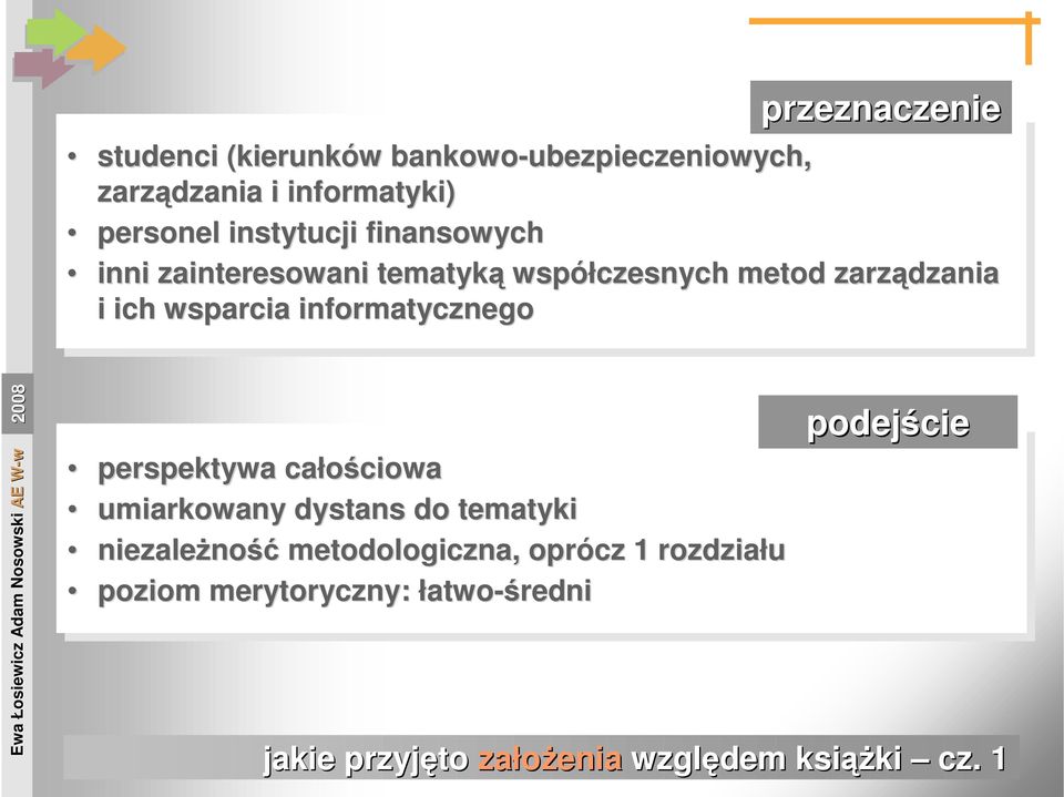 informatycznego perspektywa całościowa ciowa umiarkowany dystans do tematyki niezaleŝno ność