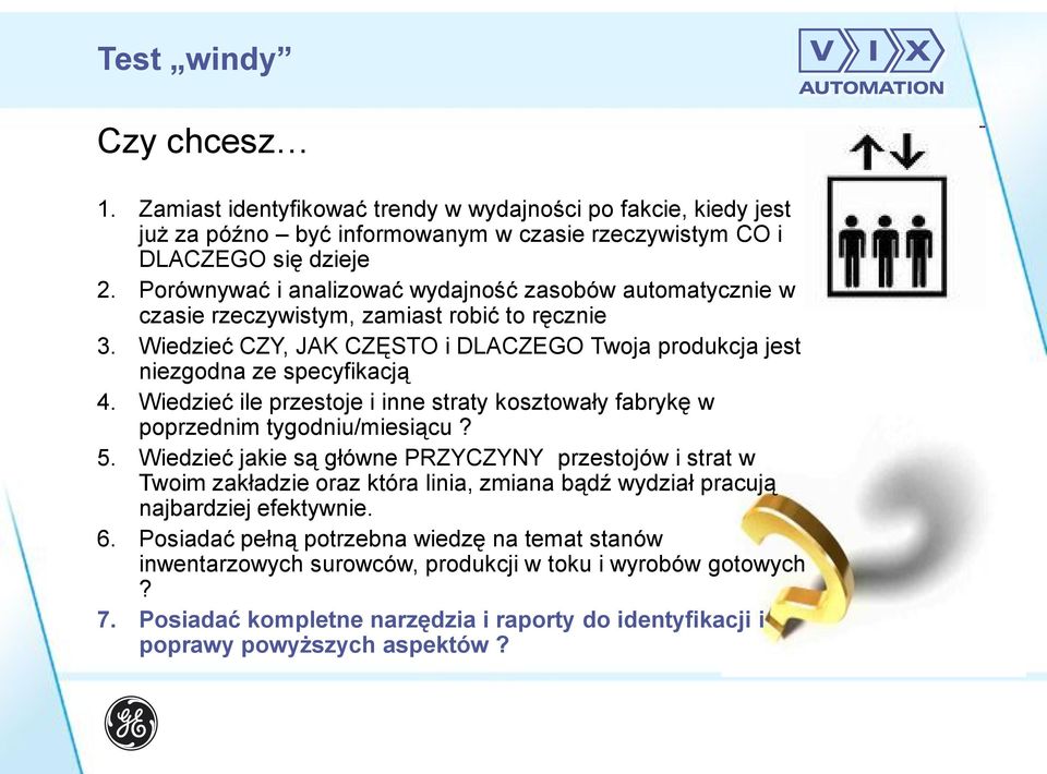 Wiedzieć ile przestoje i inne straty kosztowały fabrykę w poprzednim tygodniu/miesiącu? 5.