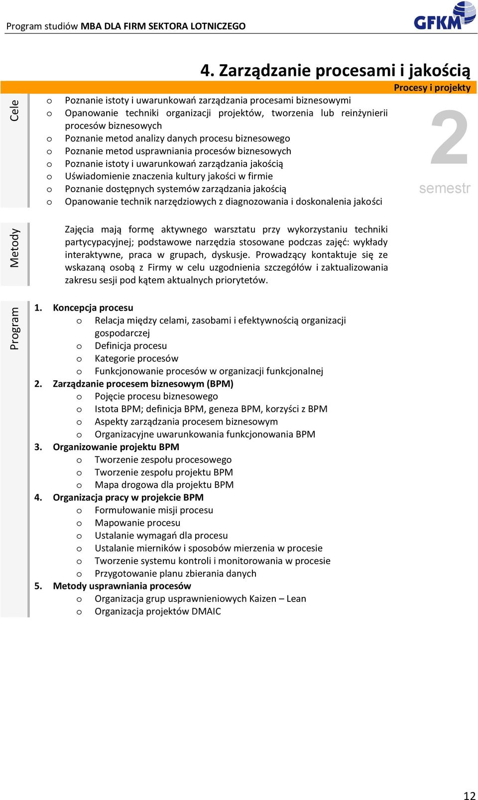 danych prcesu biznesweg Pznanie metd usprawniania prcesów bizneswych Pznanie istty i uwarunkwań zarządzania jakścią Uświadmienie znaczenia kultury jakści w firmie Pznanie dstępnych systemów