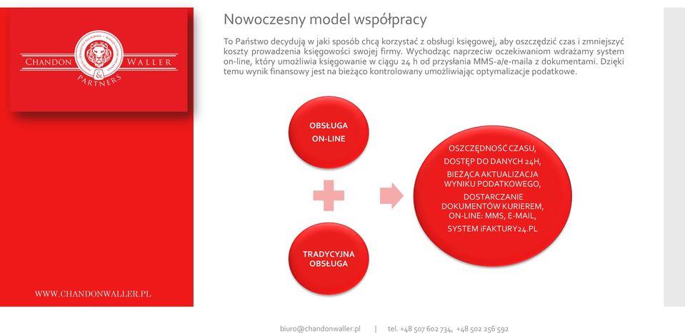 Wychodząc naprzeciw oczekiwaniom wdrażamy system on-line, który umożliwia księgowanie w ciągu 24 h od przysłania MMS-a/e-maila z dokumentami.