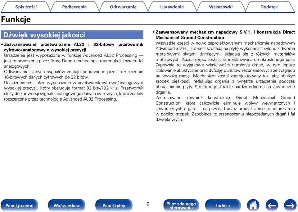 Urządzenie jest także wyposażone w przetwornik cyfrowo/analogowy o wysokiej precyzji, który obsługuje format 32 bity/192 khz.