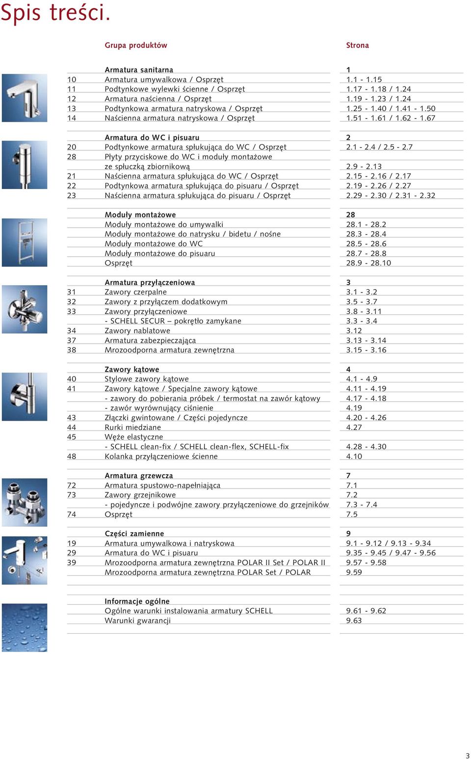 67 Armatura do WC i pisuaru 2 20 Podtynkowe armatura spłukująca do WC / Osprzęt 2.1-2.4 / 2.5-2.7 28 Płyty przyciskowe do WC i moduły montażowe ze spłuczką zbiornikową 2.9-2.