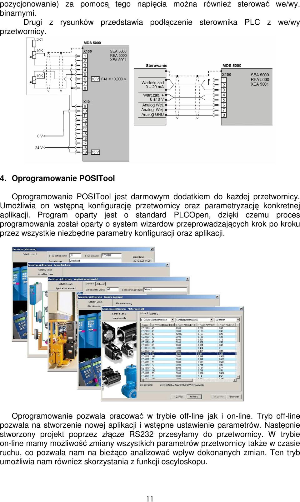 Program oparty jest o standard PLCOpen, dzięki czemu proces programowania został oparty o system wizardow przeprowadzających krok po kroku przez wszystkie niezbędne parametry konfiguracji oraz