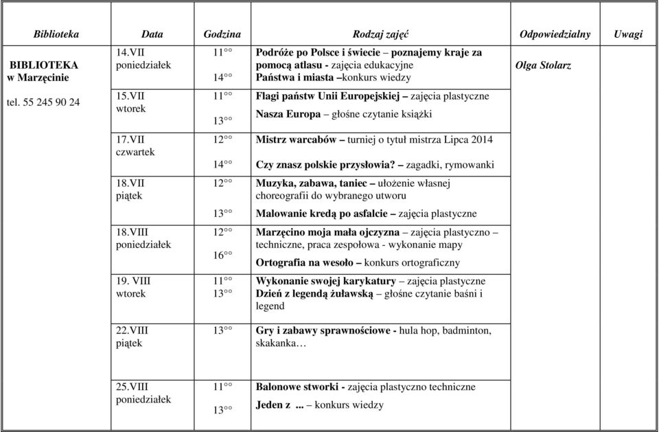 czytanie ksiąŝki Mistrz warcabów turniej o tytuł mistrza Lipca 2014 Czy znasz polskie przysłowia?