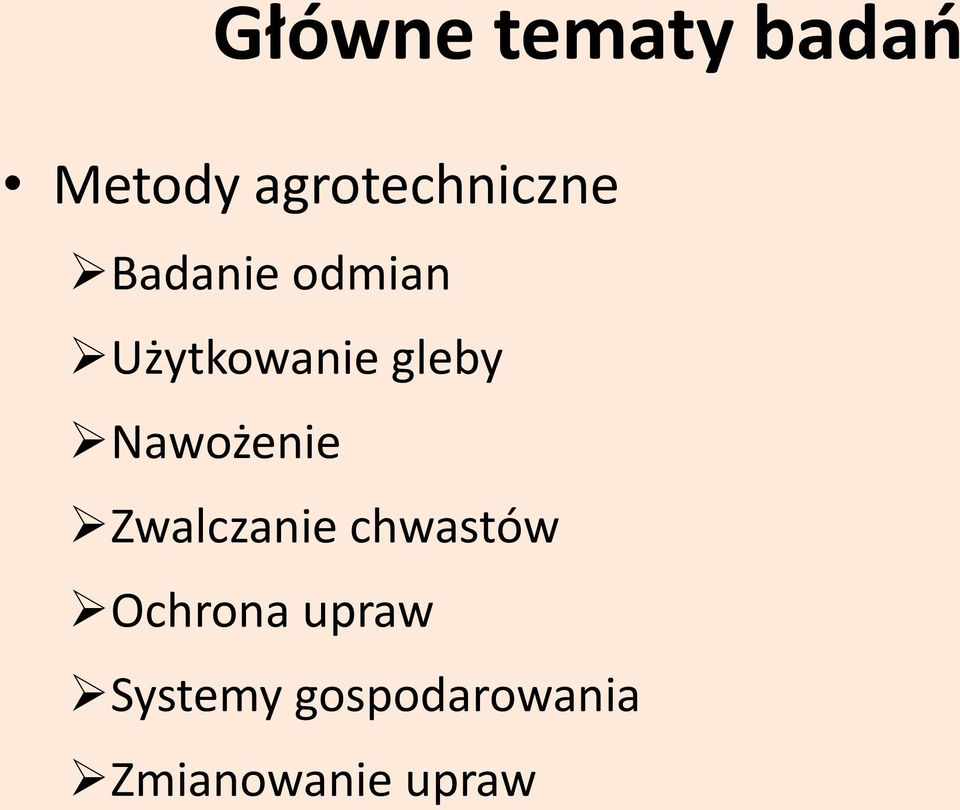 Użytkowanie gleby Nawożenie Zwalczanie