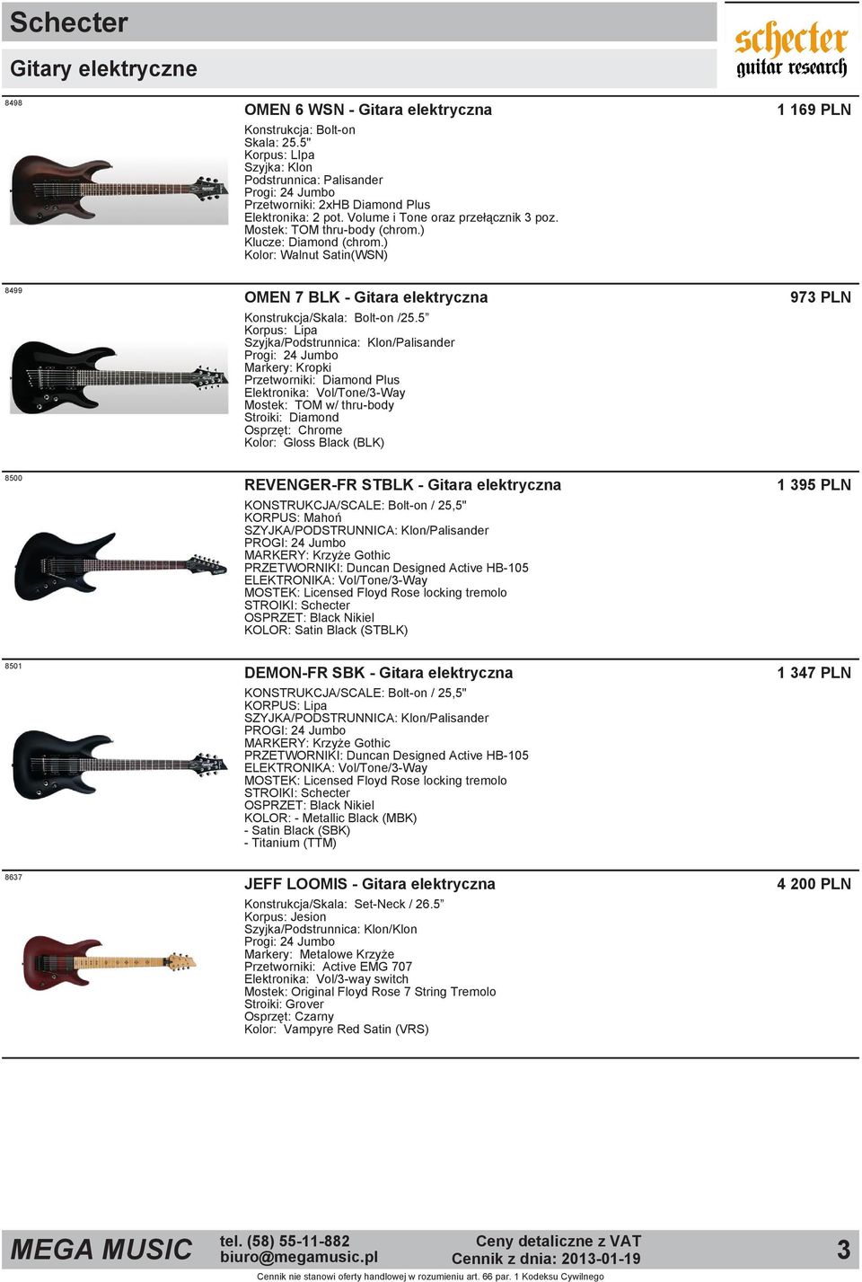 5 Korpus: Lipa Szyjka/Podstrunnica: Klon/Palisander Markery: Kropki Przetworniki: Diamond Plus Elektronika: Vol/Tone/3 Way Mostek: TOM w/ thru body Stroiki: Diamond Osprzęt: Chrome Kolor: Gloss Black