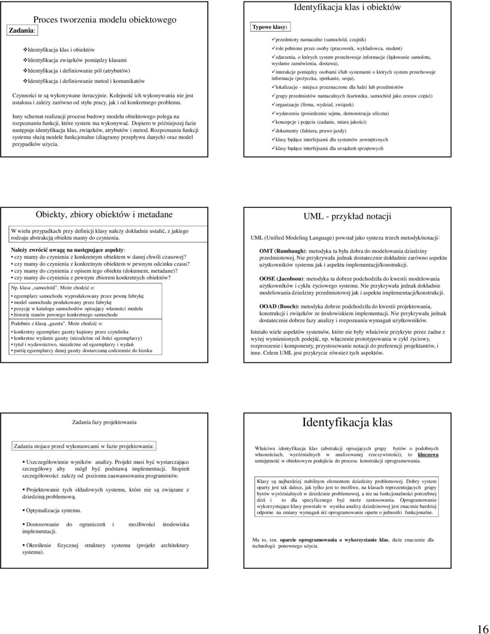 Inny schemat realizacji procesu budowy modelu obiektowego polega na rozpoznaniu funkcji, które system ma wykonywać.