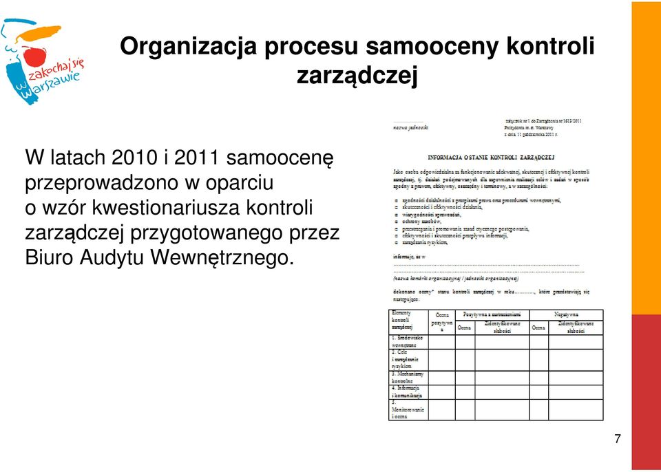 oparciu o wzór kwestionariusza kontroli