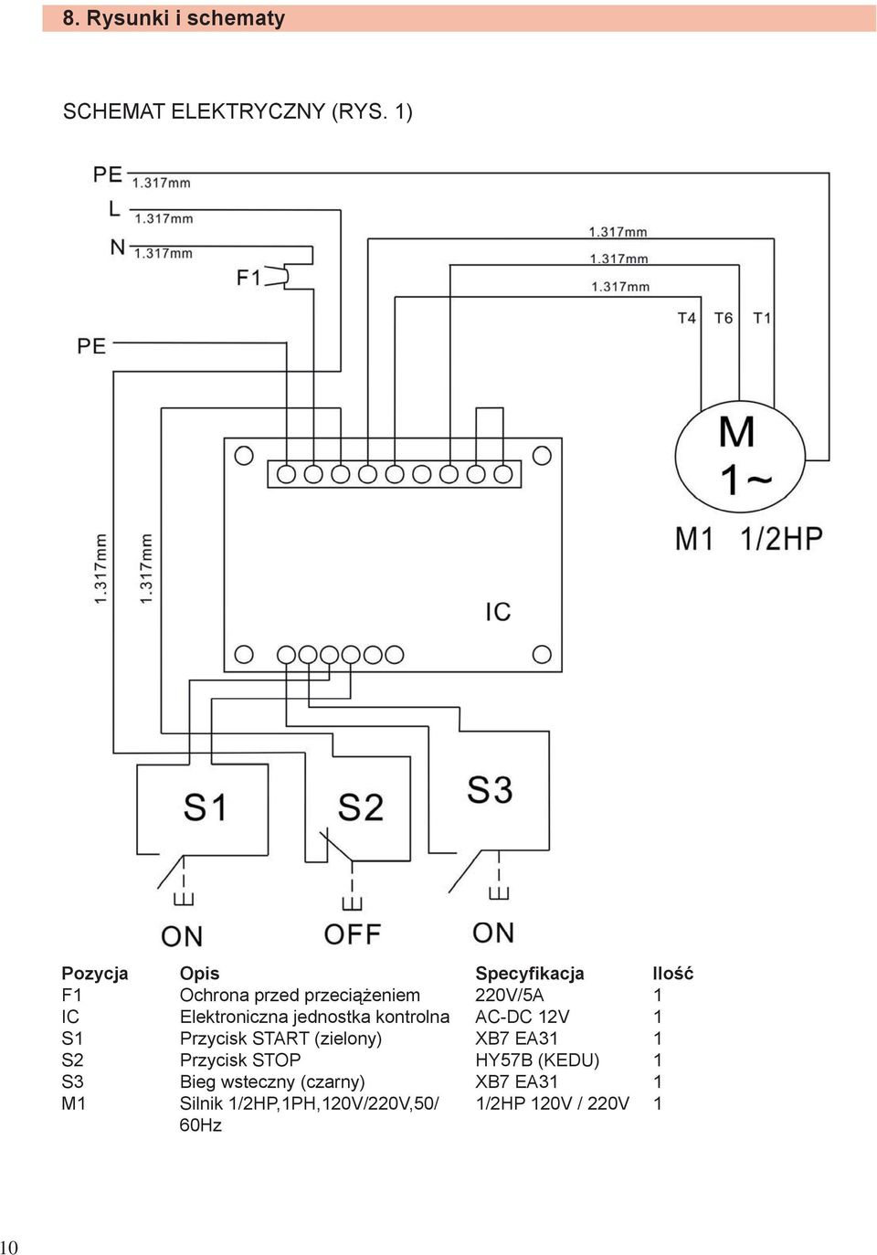 Elektroniczna jednostka kontrolna AC-DC 12V 1 S1 Przycisk START (zielony) XB7 EA31 1