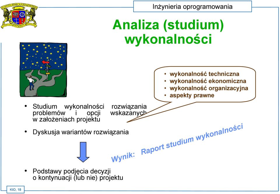 decyzji o kontynuacji (lub nie) projektu wykonalność techniczna wykonalność