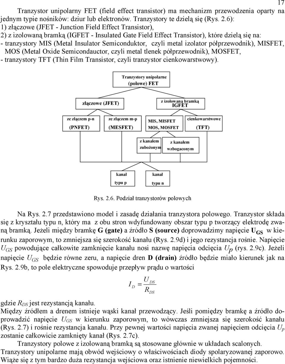 czyli metal izolator półprzewodnik), MSFET, MOS (Metal Oxide Semicondauctor, czyli metal tlenek półprzewodnik), MOSFET, - tranzystory TFT (Thin Film Transistor, czyli tranzystor cienkowarstwowy).