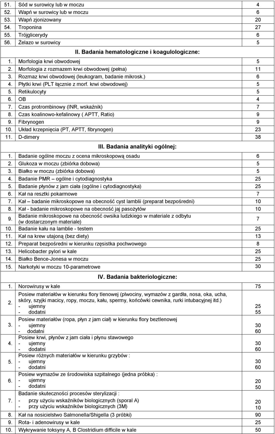 Retikulocyty 5 6. OB 4 7. Czas protrombinowy (INR, wskaźnik) 7 8. Czas koalinowo-kefalinowy ( APTT, Ratio) 9 9. Fibrynogen 9 10. Układ krzepnięcia (PT, APTT, fibrynogen) 23 11. D-dimery 38 III.