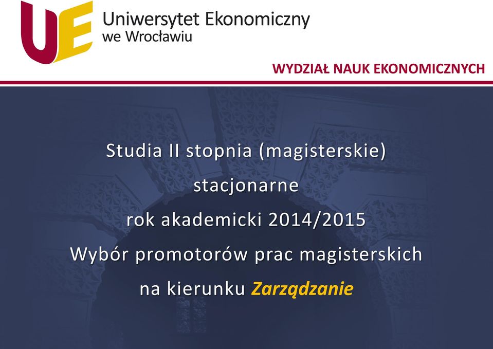 2014/2015 Wybór promotorów prac