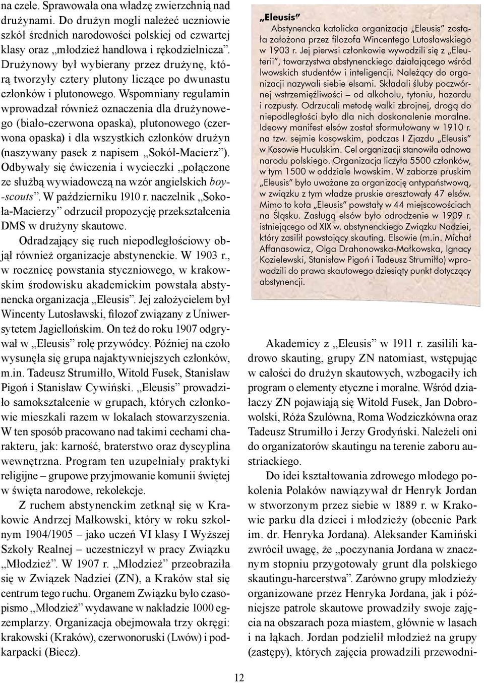 Wspomniany regulamin wprowadzał również oznaczenia dla drużynowego (biało-czerwona opaska), plutonowego (czerwona opaska) i dla wszystkich członków drużyn (naszywany pasek z napisem Sokół-Macierz ).