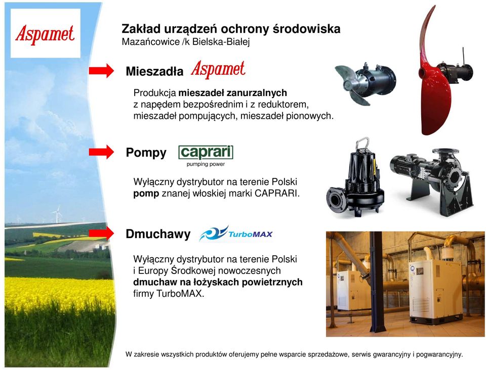 Pompy Wyłączny dystrybutor na terenie Polski pomp znanej włoskiej marki CAPRARI.