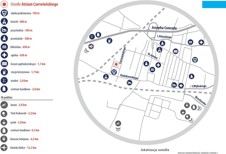 stacja Krakowski benzynowa - 450-3,2 - m 1,7 km km przedszkole - 500 m rynek market apteka - - 3,8 650 2,0 km km m biblioteka liceum - 650 m centrum ogólnokształcące handlowe - 2,0 - km 1,1 km market