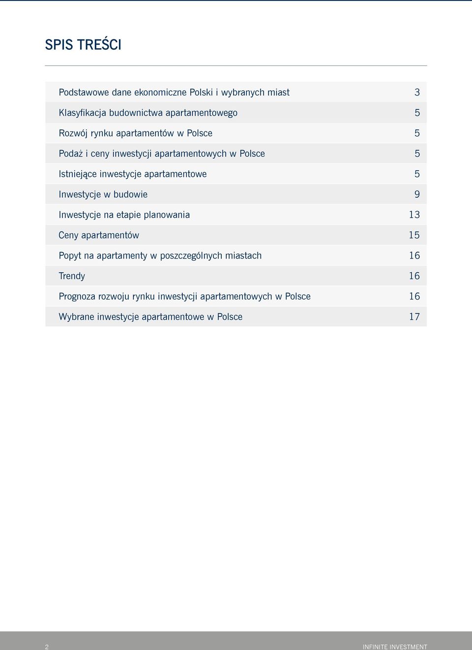 budowie 9 Inwestycje na etapie planowania 13 Ceny apartamentów 15 Popyt na apartamenty w poszczególnych miastach 16 Trendy 16