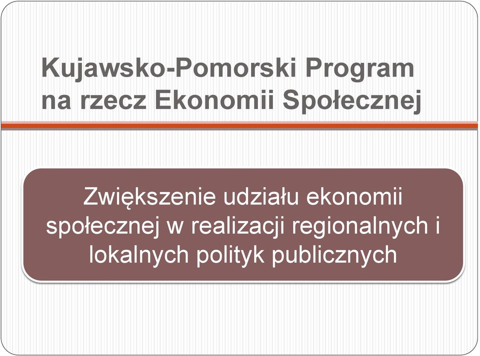 udziału ekonomii społecznej w