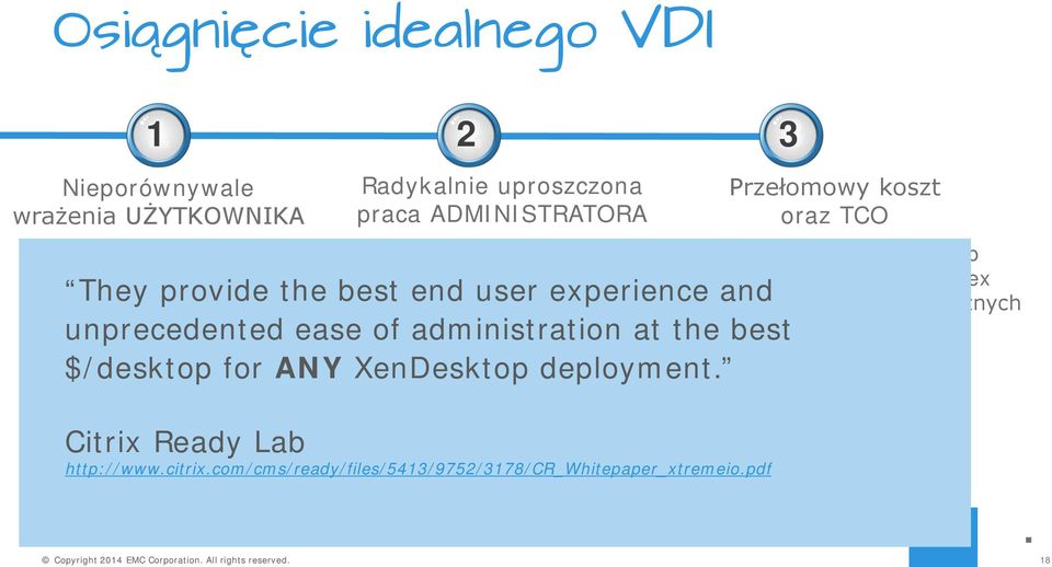 unprecedented ease of administration at the best $/desktop for ANY XenDesktop deployment 3 Przełomowy koszt oraz TCO Najlepszy PLN/Desktop Najniższy Opex &