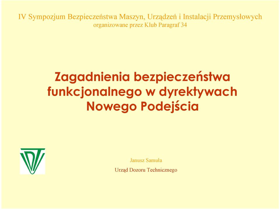 Paragraf 34 Zagadnienia bezpieczeństwa funkcjonalnego