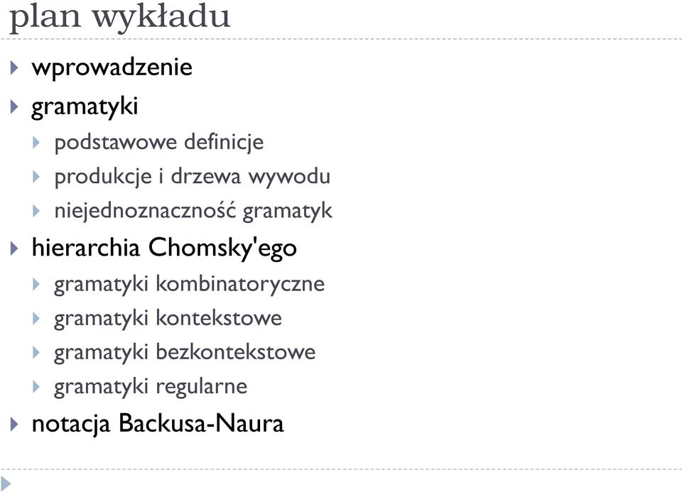 hierarchia Chomsky'ego gramatyki kombinatoryczne gramatyki