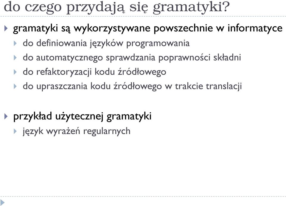 programowania do automatycznego sprawdzania poprawności składni do