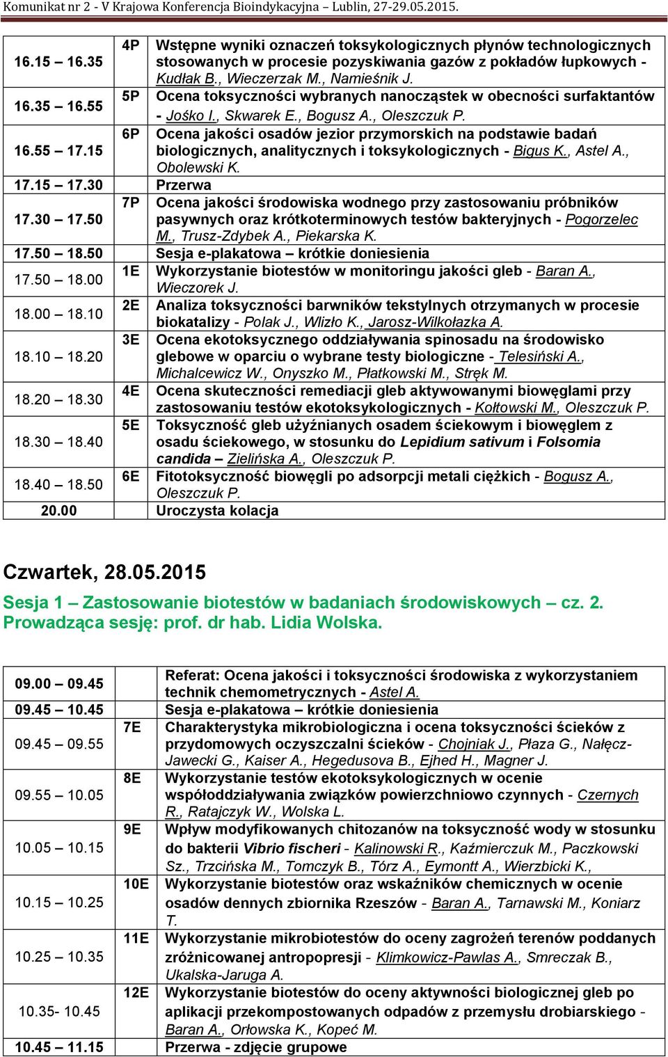 Ocena toksyczności wybranych nanocząstek w obecności surfaktantów - Jośko I., Skwarek E., Bogusz A., Oleszczuk P.
