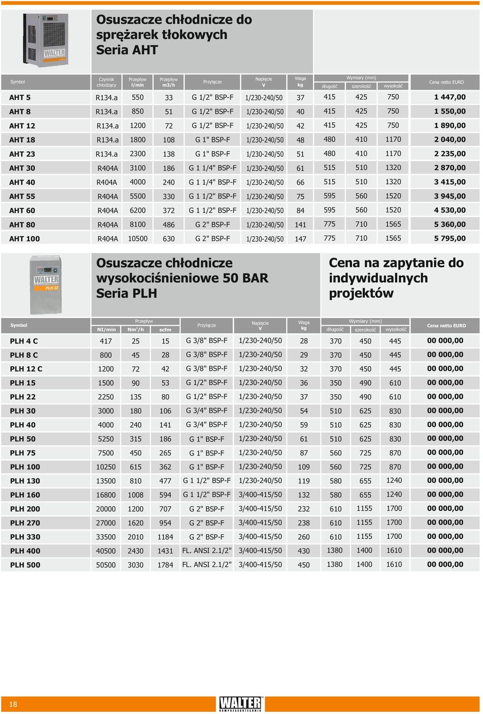 a AHT AHT 40 R404A 0 240 G /4" BSPF AHT 55 R404A 5 0 BSPF 595 AHT 60 R404A 6 BSPF 4 595 560 20 4,00 AHT 0 R404A 0 46 BSPF 4 7 7 65 5 60,00 AHT 0 R404A 60 BSPF 47 7 7 65 5 795,00 Cena na zapytanie do