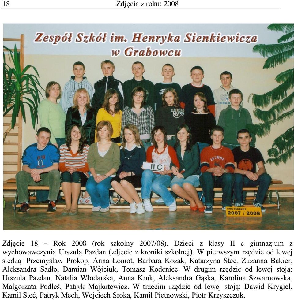 W pierwszym rzędzie od lewej siedzą: Przemysław Prokop, Anna Łomot, Barbara Kozak, Katarzyna Steć, Zuzanna Bakier, Aleksandra Sadło, Damian Wójciuk,