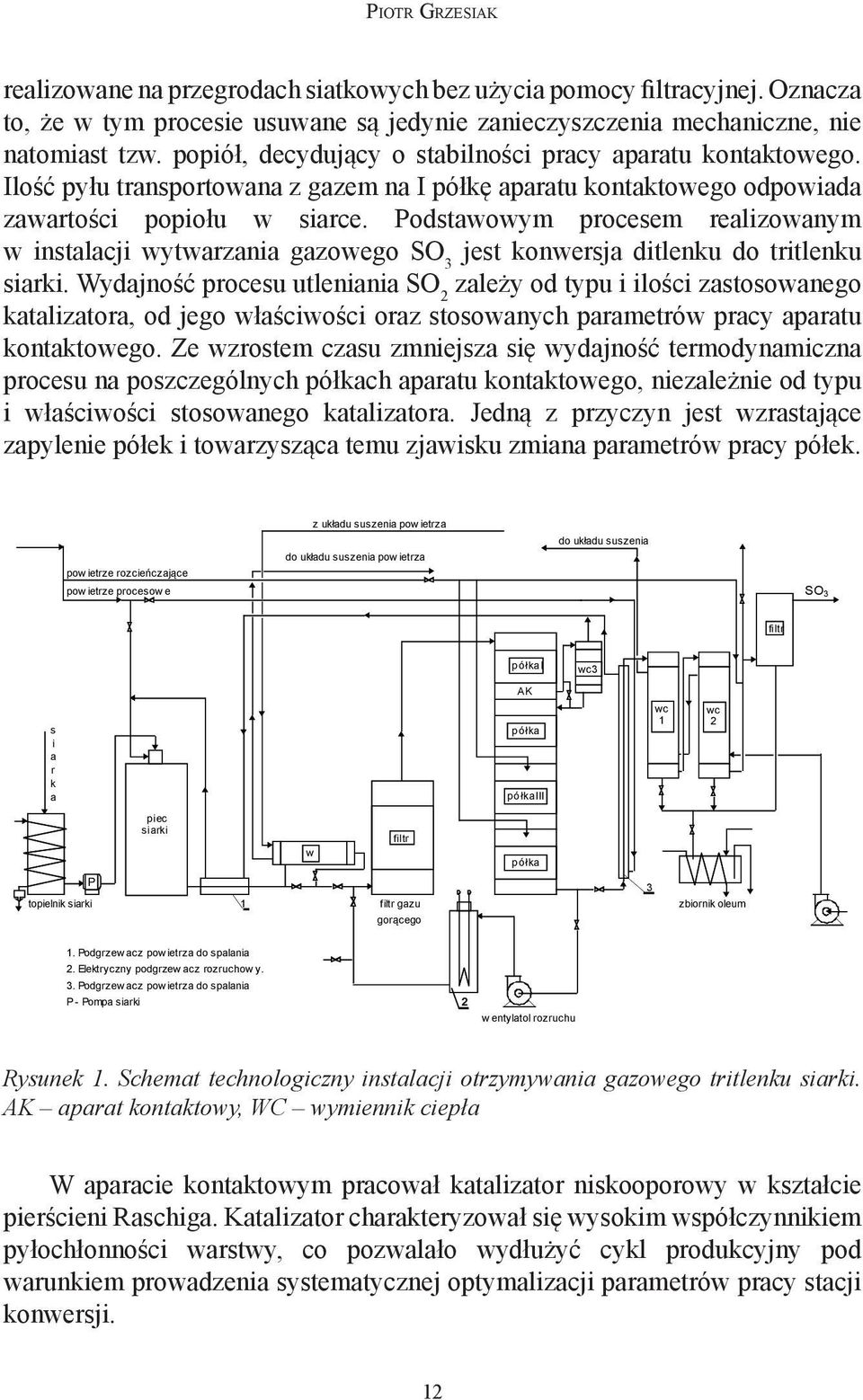 Podstawowym procesem realizowanym w instalacji wytwarzania gazowego SO 3 jest konwersja ditlenku do tritlenku siarki.