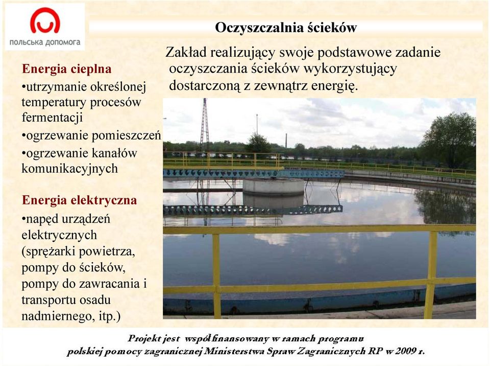 ę y j temperatury procesów fermentacji ogrzewanie pomieszczeń ogrzewanie kanałów komunikacyjnych Energia