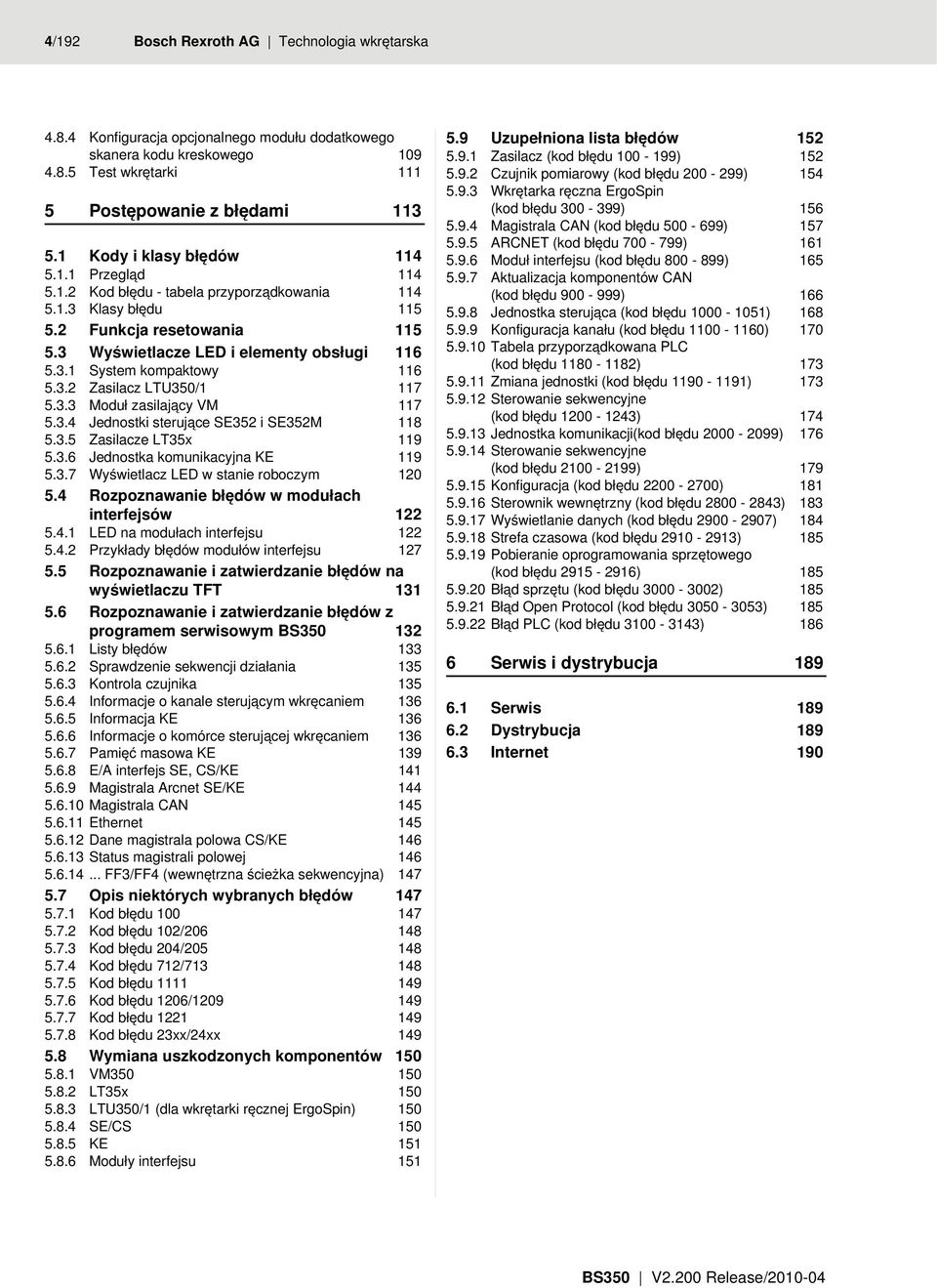 3.2 Zasilacz LTU350/1 117 5.3.3 Moduł zasilający VM 117 5.3.4 Jednostki sterujące SE352 i SE352M 118 5.3.5 Zasilacze LT35x 119 5.3.6 Jednostka komunikacyjna KE 119 5.3.7 Wyświetlacz LED w stanie roboczym 120 5.