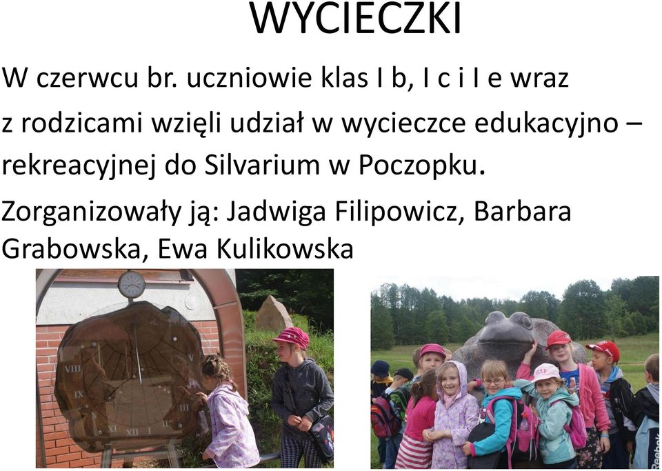 udział w wycieczce edukacyjno rekreacyjnej do