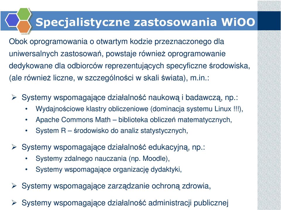 : Wydajnościowe klastry obliczeniowe (dominacja systemu Linux!