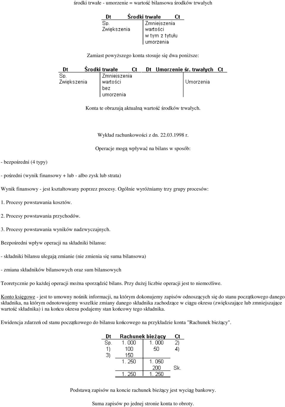 Ogólnie wyróŝniamy trzy grupy procesów: 1. Procesy powstawania kosztów. 2. Procesy powstawania przychodów. 3. Procesy powstawania wyników nadzwyczajnych.