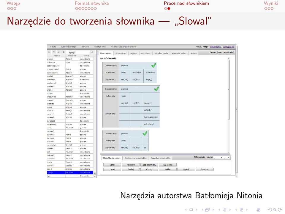 Slowal Narzędzia