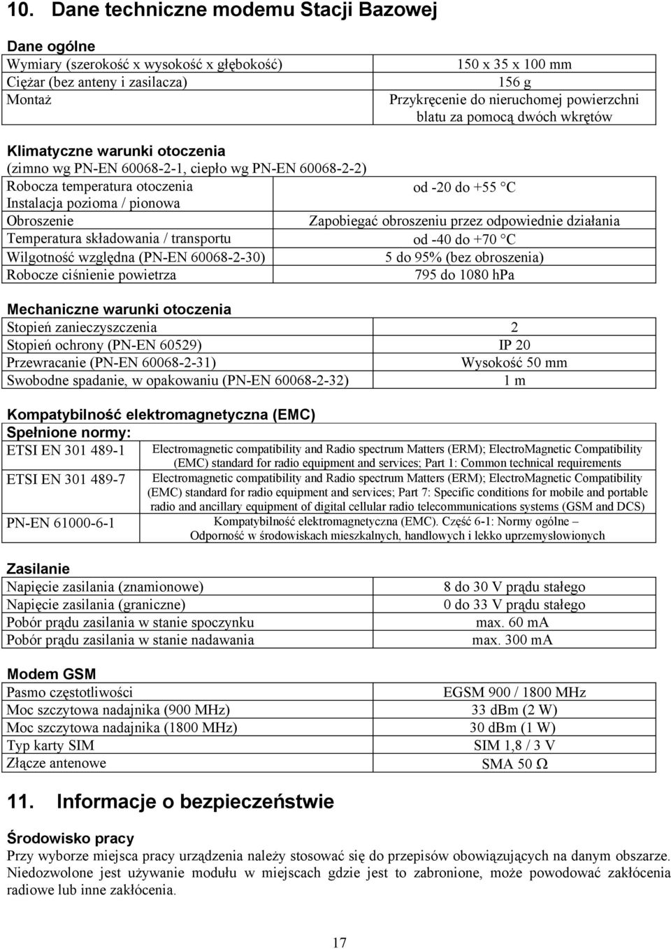 Zapobiegać obroszeniu przez odpowiednie działania Temperatura składowania / transportu od -40 do +70 C Wilgotność względna (PN-EN 60068-2-30) 5 do 95% (bez obroszenia) Robocze ciśnienie powietrza 795