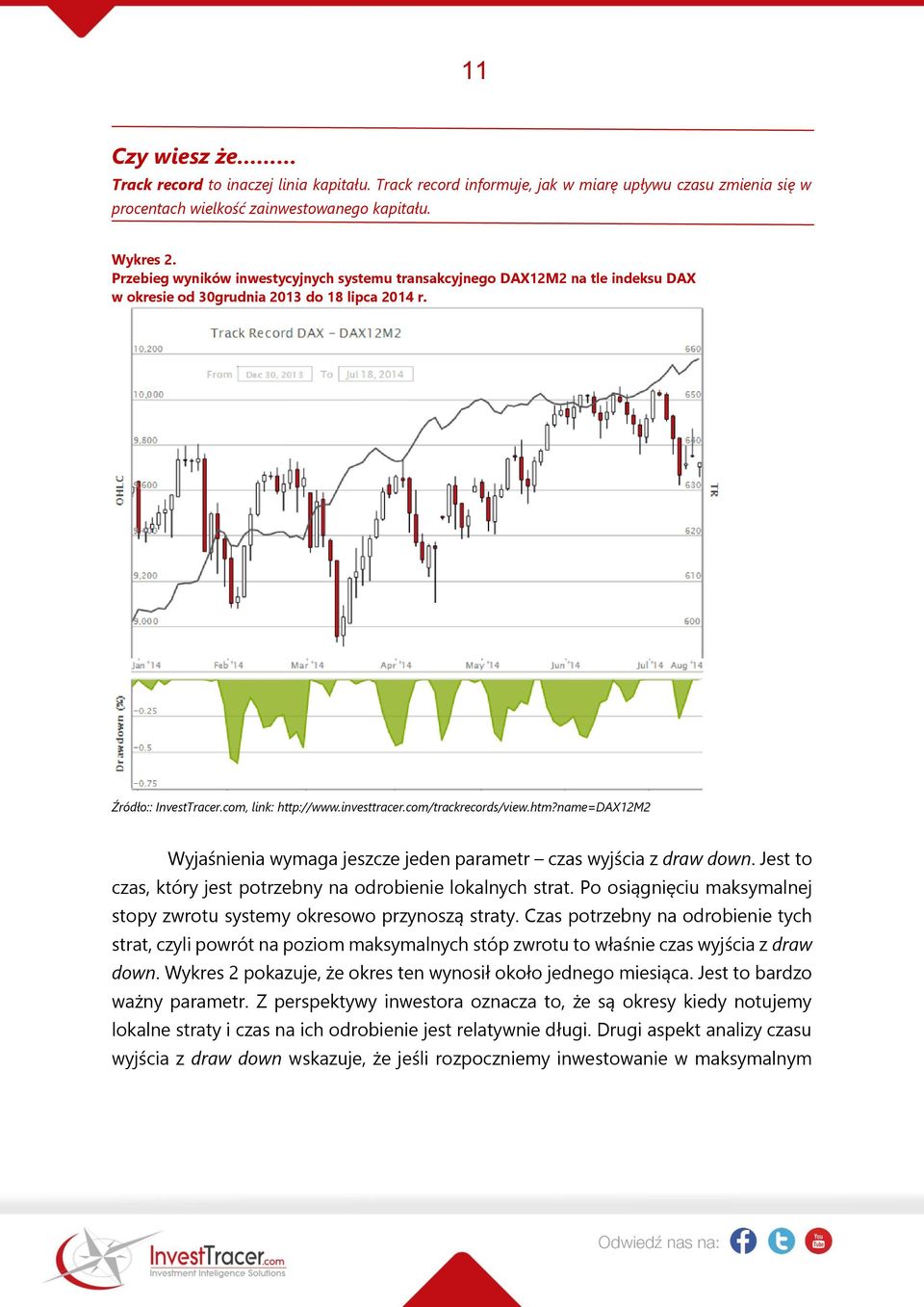 com/trackrecords/view.htm?name=dax12m2 Wyjaśnienia wymaga jeszcze jeden parametr czas wyjścia z draw down. Jest to czas, który jest potrzebny na odrobienie lokalnych strat.