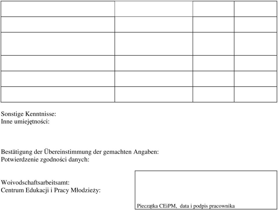 zgodności danych: Woivodschaftsarbeitsamt: Centrum