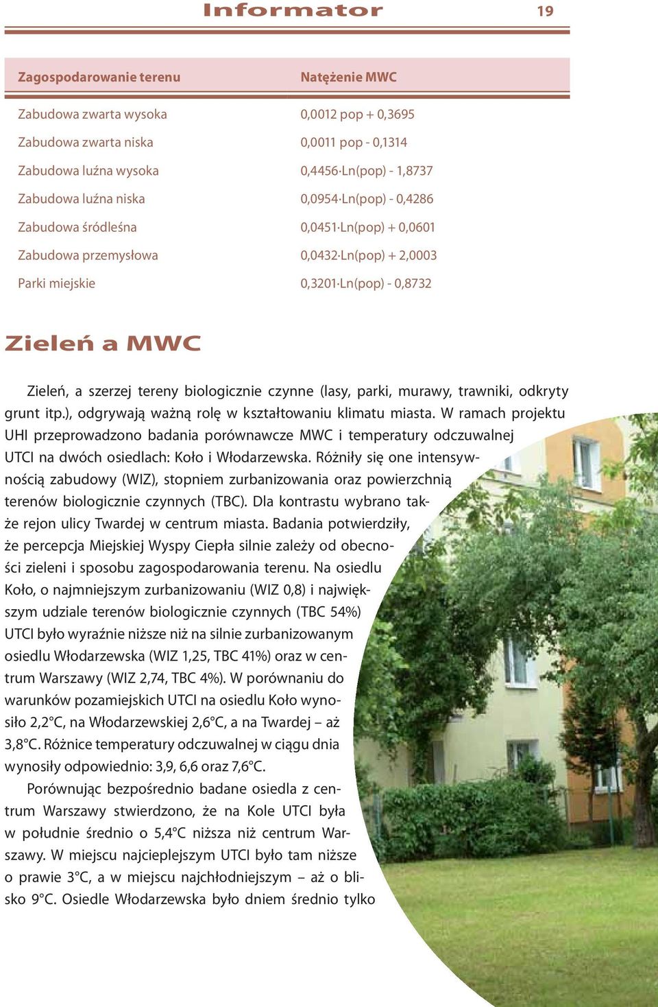 biologicznie czynne (lasy, parki, murawy, trawniki, odkryty grunt itp.), odgrywają ważną rolę w kształtowaniu klimatu miasta.