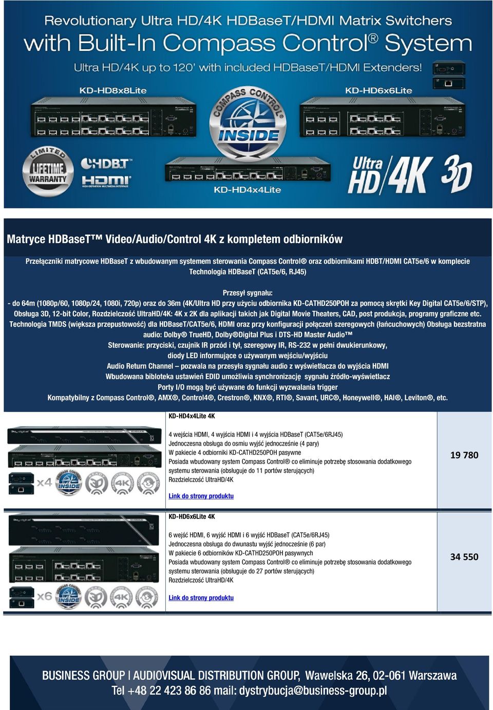 CAT5e/6/STP), Obsługa 3D, 12-bit Color, Rozdzielczość UltraHD/4K: 4K x 2K dla aplikacji takich jak Digital Movie Theaters, CAD, post produkcja, programy graficzne etc.