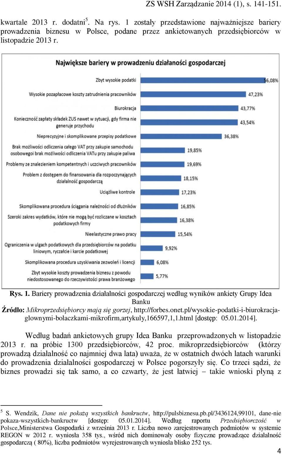 na próbie 1300 przedsiębiorców, 42 proc.