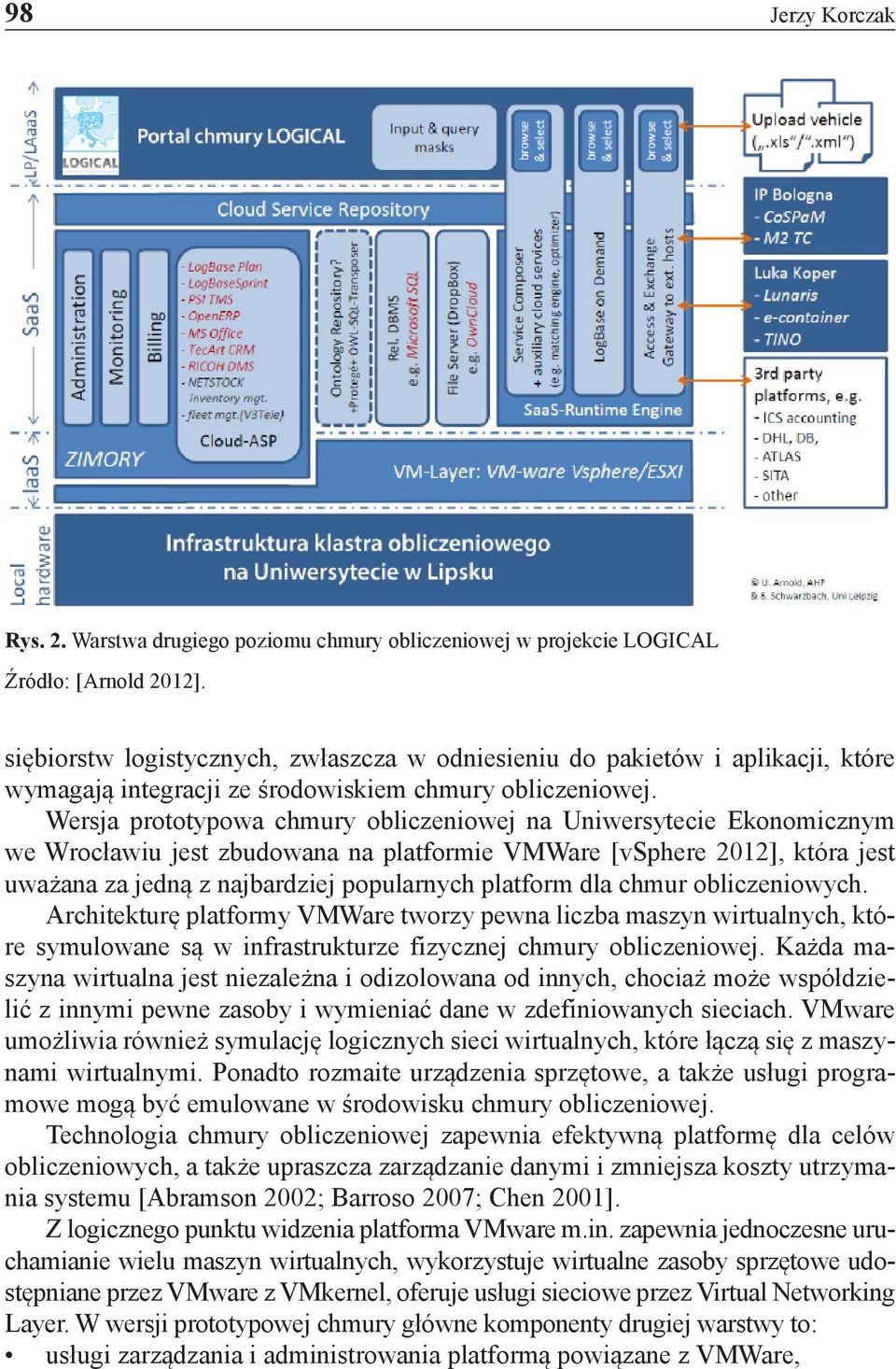 Wersja prototypowa chmury obliczeniowej na Uniwersytecie Ekonomicznym we Wrocławiu jest zbudowana na platformie VMWare [vsphere 2012], która jest uważana za jedną z najbardziej popularnych platform