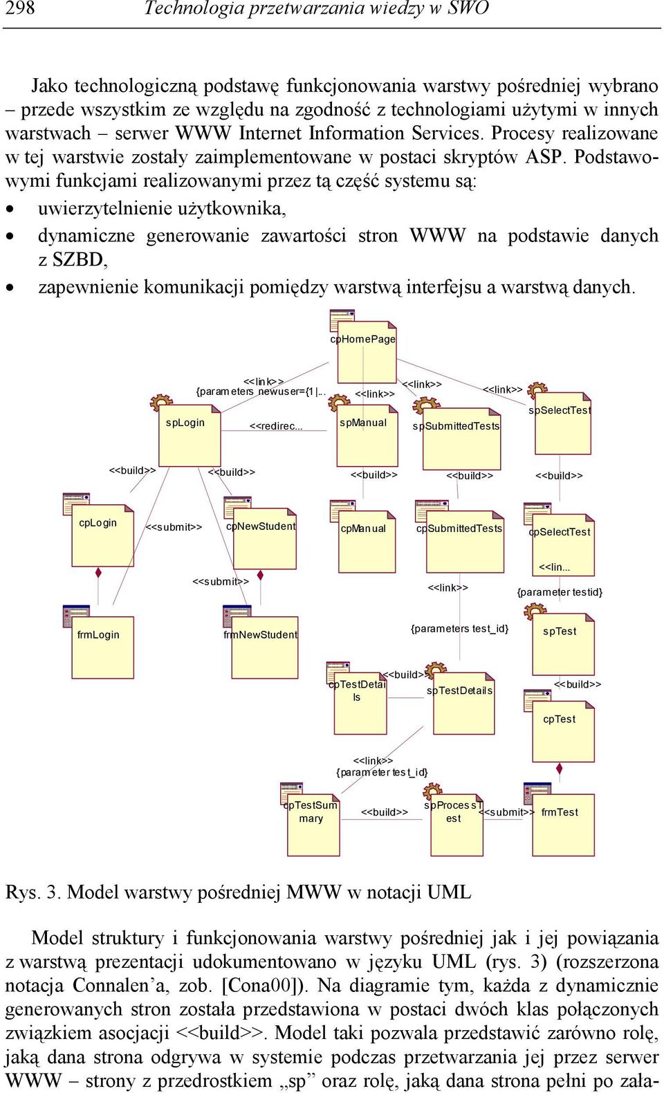 Podstawowymi funkcjami realizowanymi przez tą część systemu są: uwierzytelnienie uŝytkownika, dynamiczne generowanie zawartości stron WWW na podstawie danych z SZBD, zapewnienie komunikacji pomiędzy