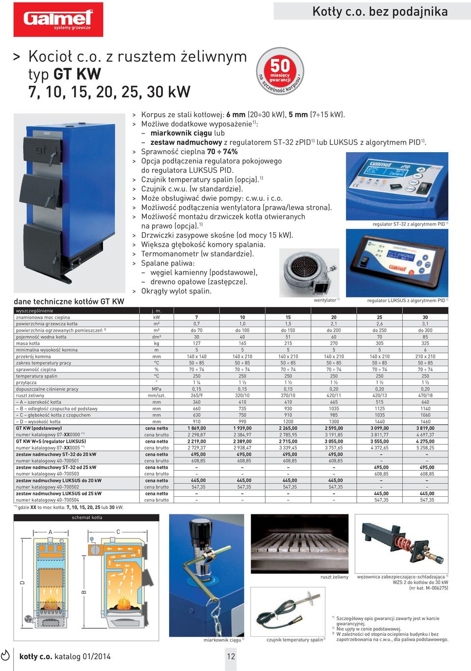 > Sprawność cieplna 0 4% > Opcja podłączenia regulatora pokojowego do regulatora LUKSUS PID. > Czujnik temperatury spalin (opcja). 1) > Czujnik c.w.u. (w standardzie). > Może obsługiwać dwie pompy: c.