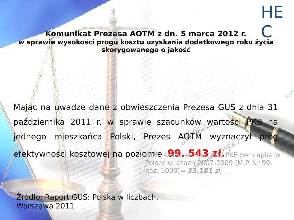 Prezesa GUS z dnia 31 października 2011 r.